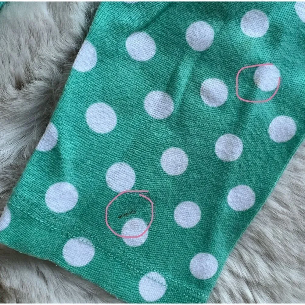 Mini Boden Long Sleeve Crew Neck T Shirt Polka Dot Dog Patch Pink Teal 9-10Y